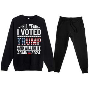 Hell Yeah! I Voted Trump Premium Crewneck Sweatsuit Set