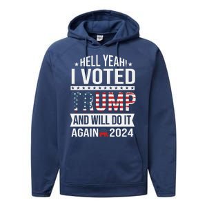 Hell Yeah! I Voted Trump Performance Fleece Hoodie