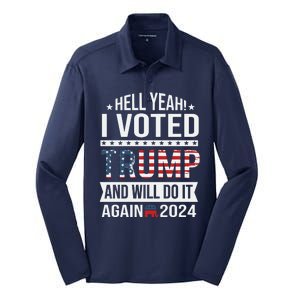 Hell Yeah! I Voted Trump Silk Touch Performance Long Sleeve Polo