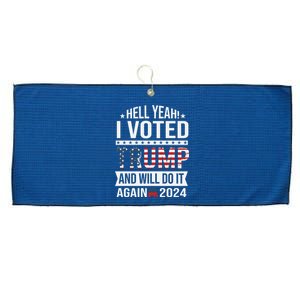 Hell Yeah! I Voted Trump Large Microfiber Waffle Golf Towel