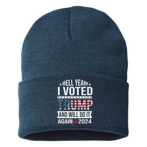 Hell Yeah! I Voted Trump Sustainable Knit Beanie