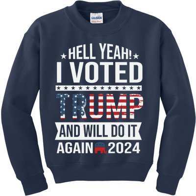 Hell Yeah! I Voted Trump Kids Sweatshirt
