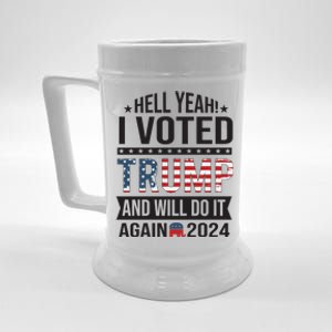 Hell Yeah! I Voted Trump Beer Stein