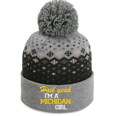 Hail Yeah I'm A Michigan Girl The Baniff Cuffed Pom Beanie