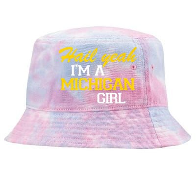 Hail Yeah I'm A Michigan Girl Tie-Dyed Bucket Hat