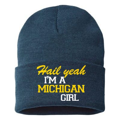 Hail Yeah I'm A Michigan Girl Sustainable Knit Beanie