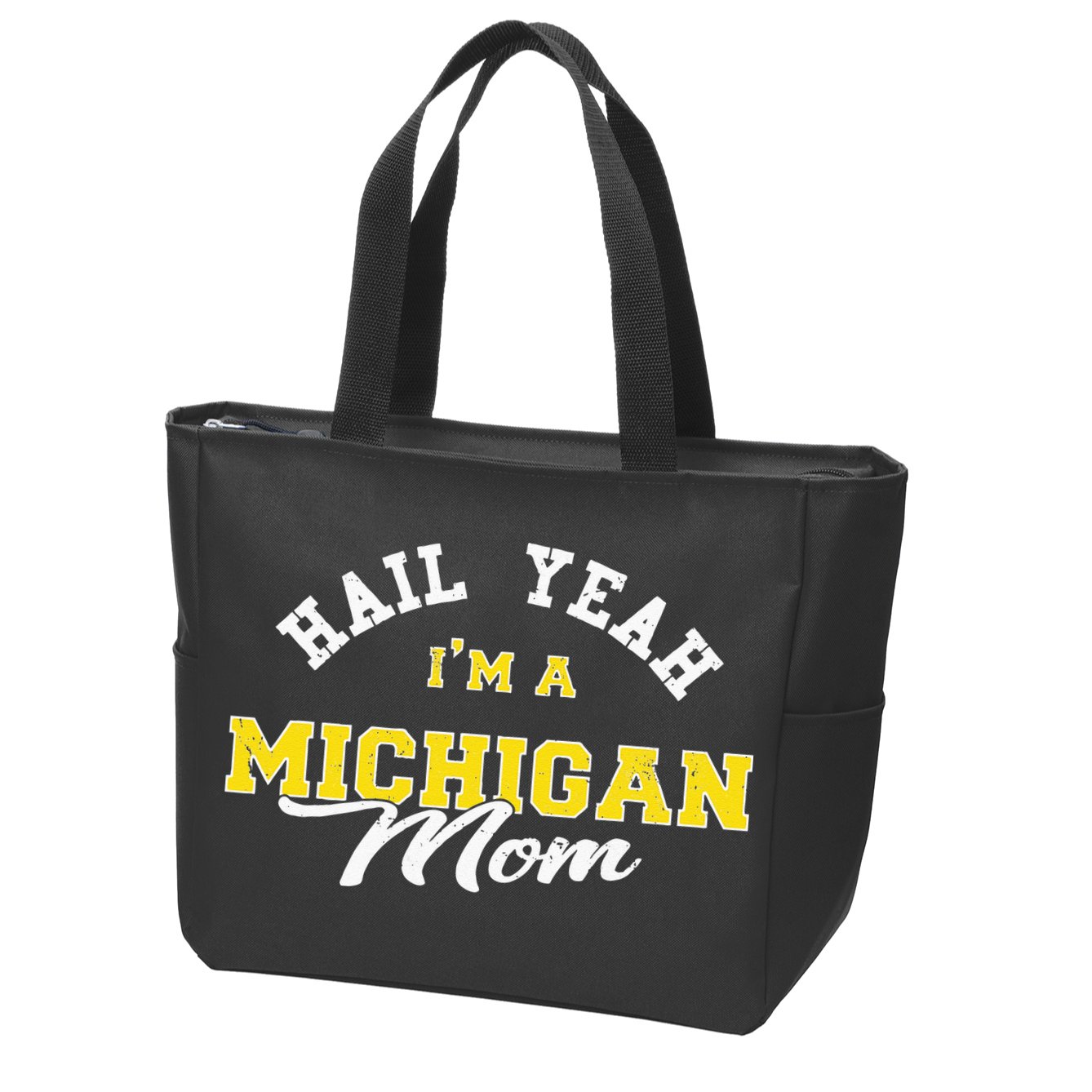 HAIL YEAH IM A MICHIGAN MOM Proud Michigan College USA Zip Tote Bag