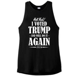 Hell Yeah I Voted Trump 2024 Ladies PosiCharge Tri-Blend Wicking Tank