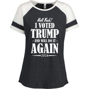 Hell Yeah I Voted Trump 2024 Enza Ladies Jersey Colorblock Tee