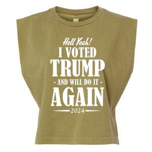 Hell Yeah I Voted Trump 2024 Garment-Dyed Women's Muscle Tee