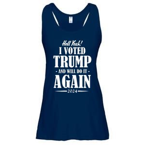 Hell Yeah I Voted Trump 2024 Ladies Essential Flowy Tank