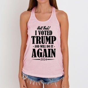 Hell Yeah I Voted Trump 2024 Women's Knotted Racerback Tank