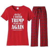 Hell Yeah I Voted Trump 2024 Women's Flannel Pajama Set