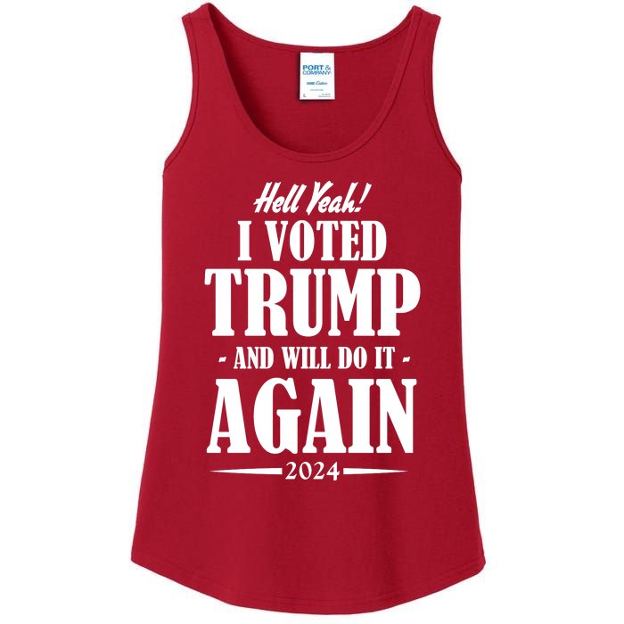 Hell Yeah I Voted Trump 2024 Ladies Essential Tank