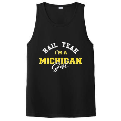 HAIL YEAH I'M A MICHIGAN GIRL Proud to be from Michigan USA PosiCharge Competitor Tank