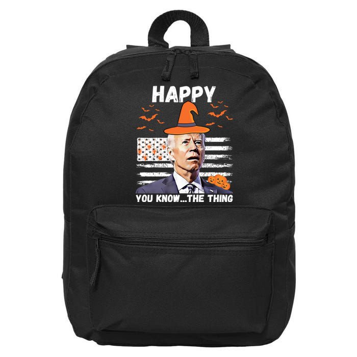 Happy You Know The Thing Funny Joe Biden Halloween Costume 16 in Basic Backpack