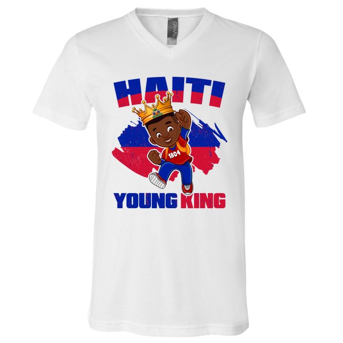 Haiti Young King 1804 Haiti Haitian Independence V-Neck T-Shirt