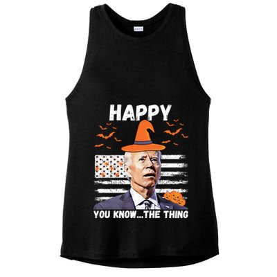 Happy You Know The Thing Funny Joe Biden Halloween Costume Ladies PosiCharge Tri-Blend Wicking Tank