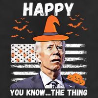Happy You Know The Thing Funny Joe Biden Halloween Costume 7 Panel Mesh Trucker Snapback Hat