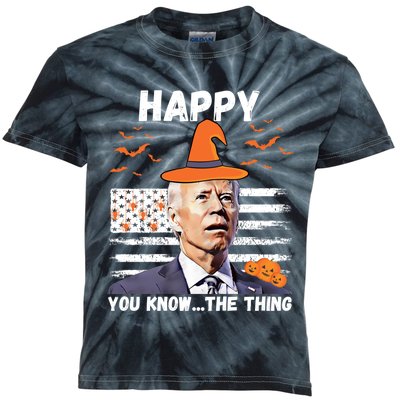 Happy You Know The Thing Funny Joe Biden Halloween Costume Kids Tie-Dye T-Shirt