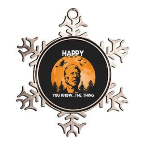 Happy You Know The Thing Funny Joe Biden Halloween Metallic Star Ornament