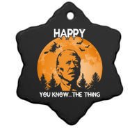 Happy You Know The Thing Funny Joe Biden Halloween Ceramic Star Ornament