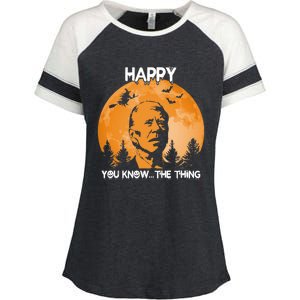 Happy You Know The Thing Funny Joe Biden Halloween Enza Ladies Jersey Colorblock Tee