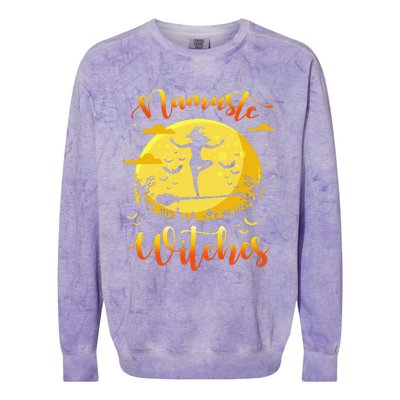 Halloween Yoga Lover Costume Gifts Namaste Witches Colorblast Crewneck Sweatshirt