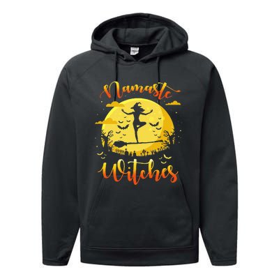 Halloween Yoga Lover Costume Gifts Namaste Witches Performance Fleece Hoodie