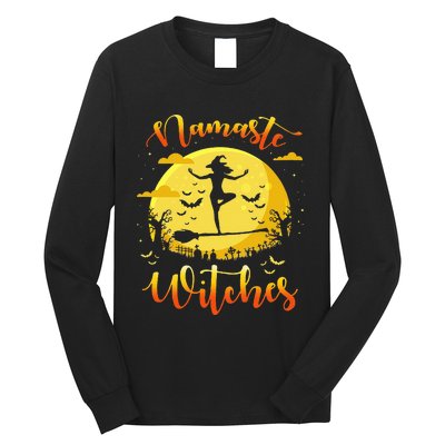 Halloween Yoga Lover Costume Gifts Namaste Witches Long Sleeve Shirt