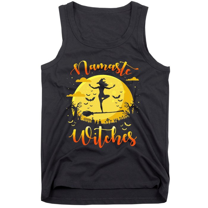 Halloween Yoga Lover Costume Gifts Namaste Witches Tank Top