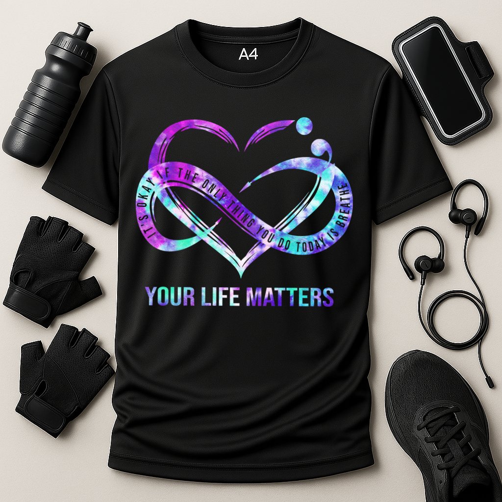 Heart Your Life Matters Suicide Prevention Awareness Performance Shirt