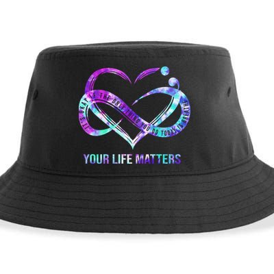 Heart Your Life Matters Suicide Prevention Awareness Sustainable Bucket Hat