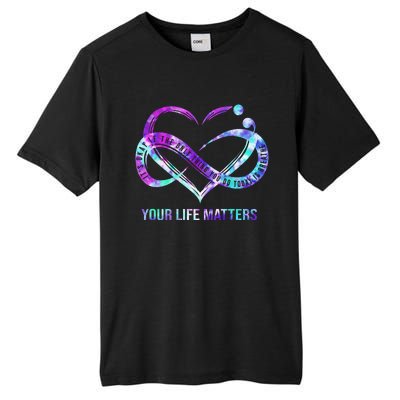 Heart Your Life Matters Suicide Prevention Awareness Tall Fusion ChromaSoft Performance T-Shirt