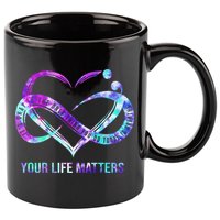 Heart Your Life Matters Suicide Prevention Awareness 11oz C Handle Ceramic Mug