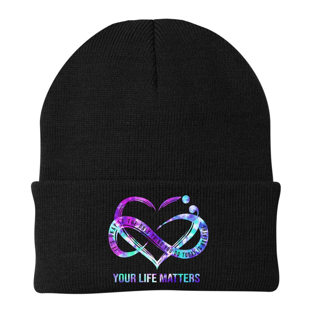Heart Your Life Matters Suicide Prevention Awareness Beanie