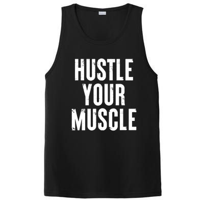 Hustle Your Muscle Motivation Gym Fitness Quote Art Gift PosiCharge Competitor Tank