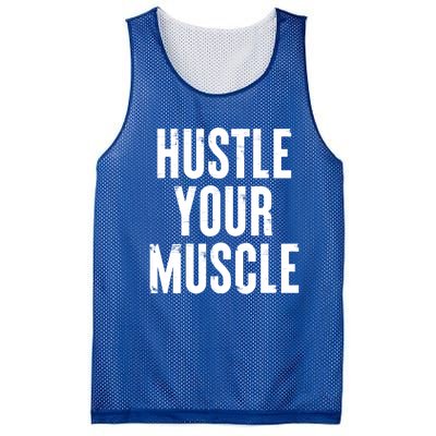 Hustle Your Muscle Motivation Gym Fitness Quote Art Gift Mesh Reversible Basketball Jersey Tank