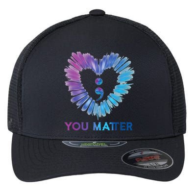Heart You Matter 988 Suicide Prevention Awareness Flexfit Unipanel Trucker Cap