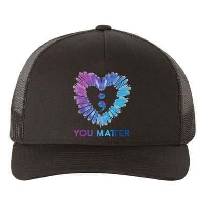 Heart You Matter 988 Suicide Prevention Awareness Yupoong Adult 5-Panel Trucker Hat