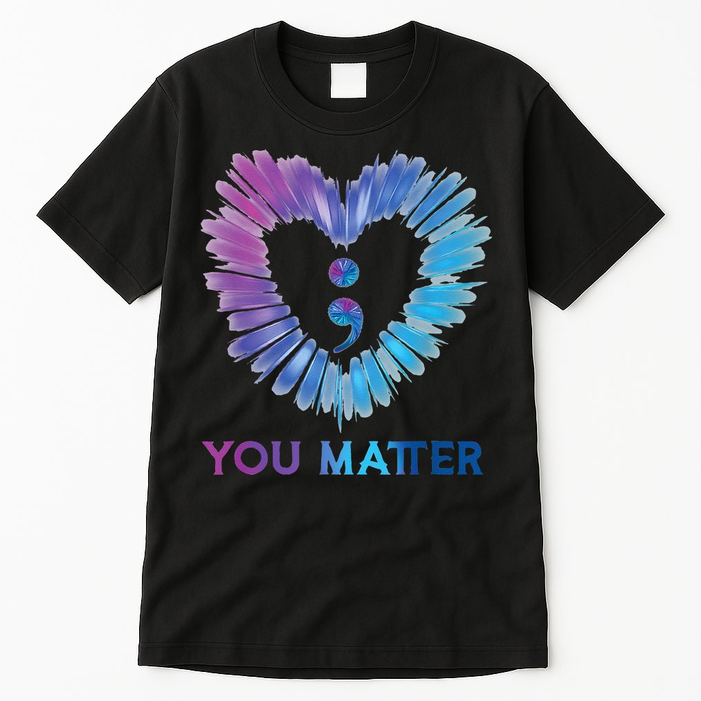 Heart You Matter 988 Suicide Prevention Awareness Tall T-Shirt