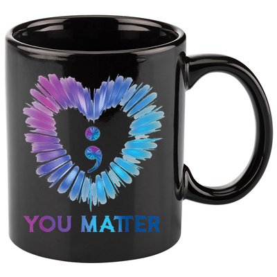 Heart You Matter 988 Suicide Prevention Awareness 11oz C Handle Ceramic Mug