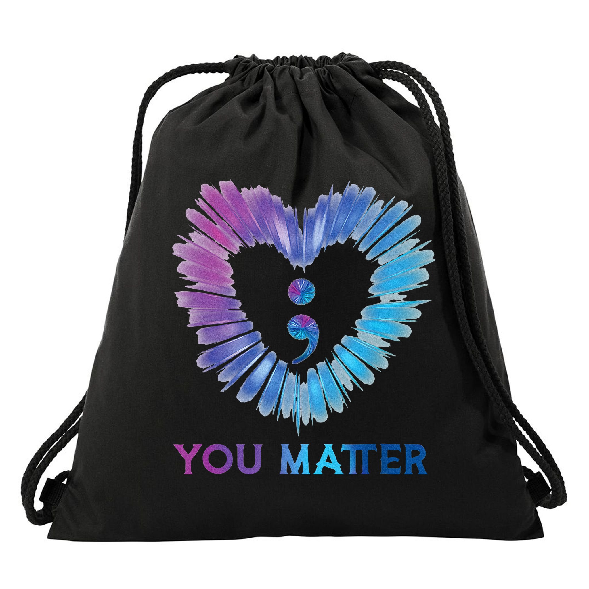 Heart You Matter 988 Suicide Prevention Awareness Drawstring Bag