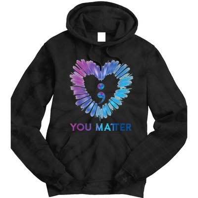 Heart You Matter 988 Suicide Prevention Awareness Tie Dye Hoodie