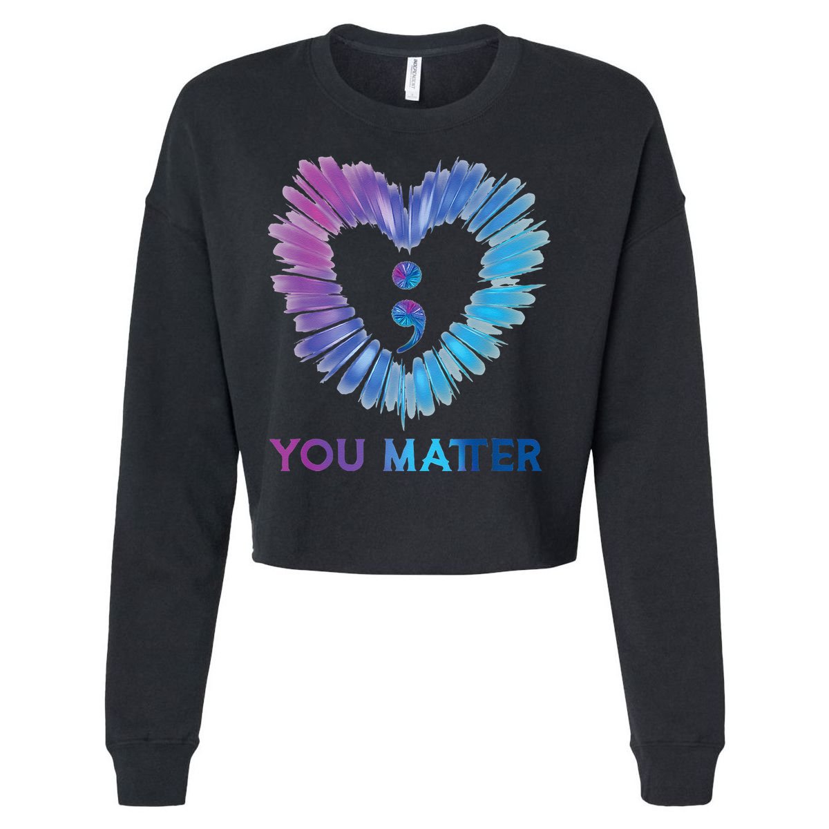 Heart You Matter 988 Suicide Prevention Awareness Cropped Pullover Crew