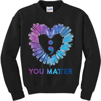 Heart You Matter 988 Suicide Prevention Awareness Kids Sweatshirt