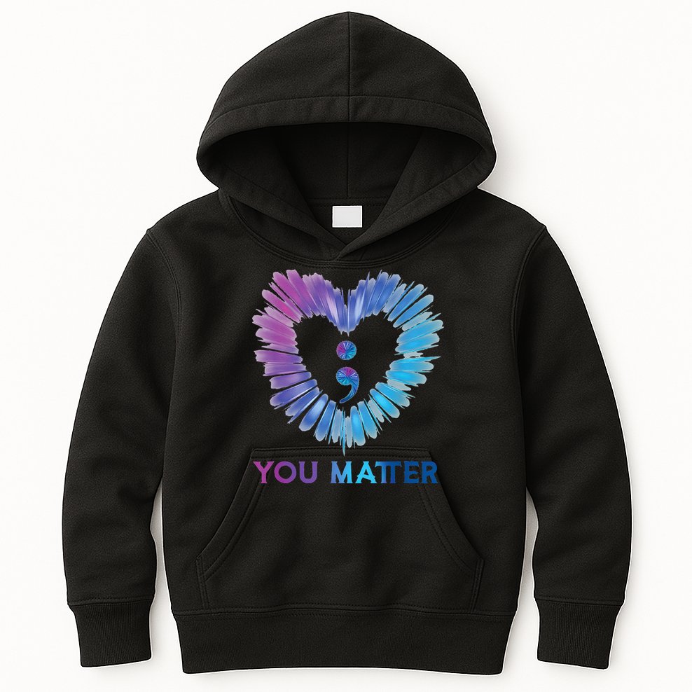 Heart You Matter 988 Suicide Prevention Awareness Kids Hoodie