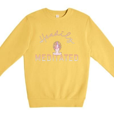 Heavily Yoga Meditated Gift Premium Crewneck Sweatshirt