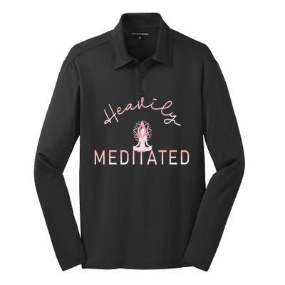 Heavily Yoga Meditated Gift Silk Touch Performance Long Sleeve Polo