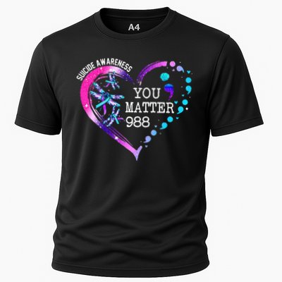 Heart You Matter 988 Suicide Prevention Awareness Dragonfly Performance Shirt